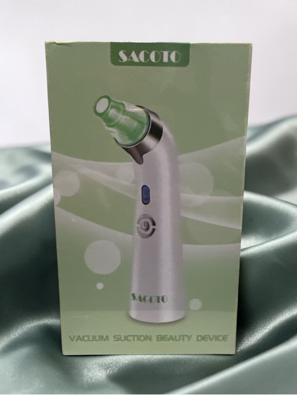 Sacoto Green and White Facial Pore Vacuum - Gentle Blackhead Remover